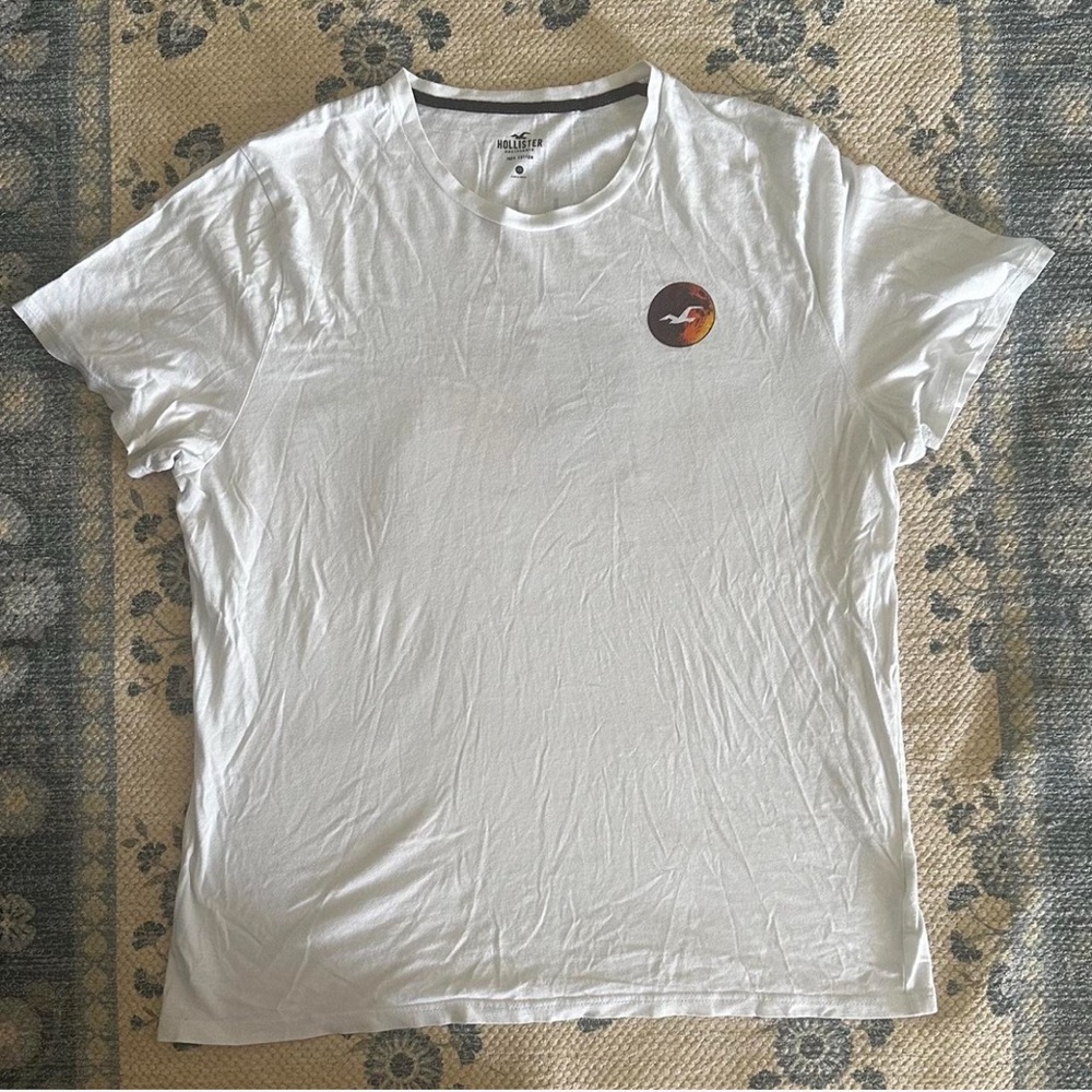 Hollister white logo tee